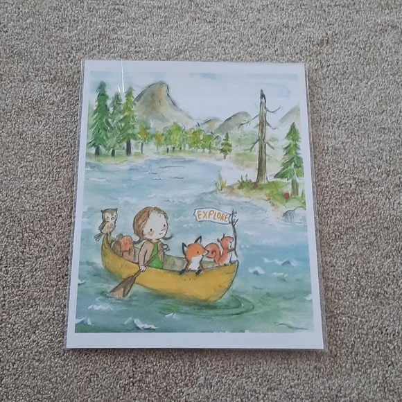 NWT. Etsy Kit Chase 2014 Girl Animals in Boat Print - Picture 6 of 6